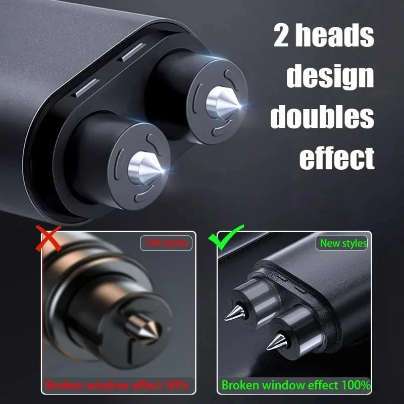 Car Double Hammer Head Safety Hammer Window Breaker Car Emergency Safehammer Seat Belt Cutter and Glass Breaker Escape Tool