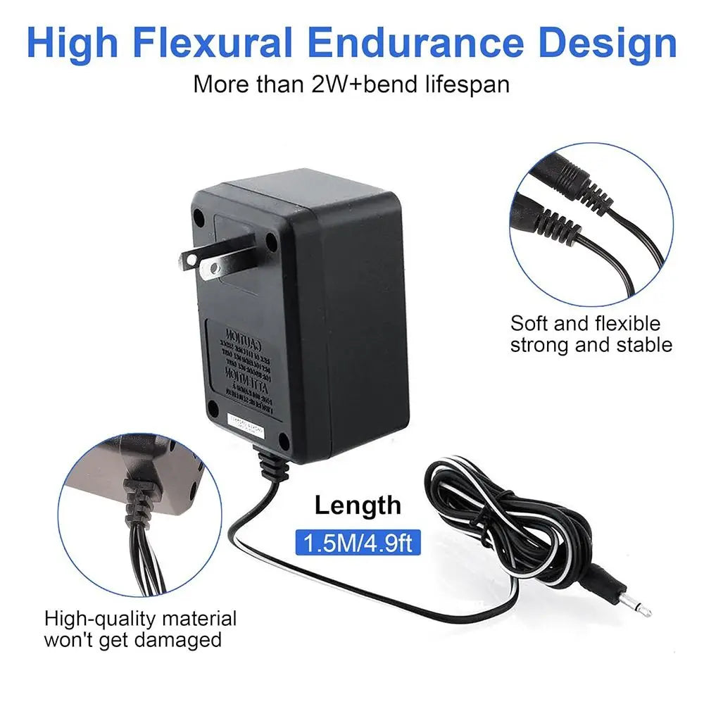 Power Supply for Atari 2600, AC Power Cord Adapter Compatible with Atari 2600 System Console 9V/850mA