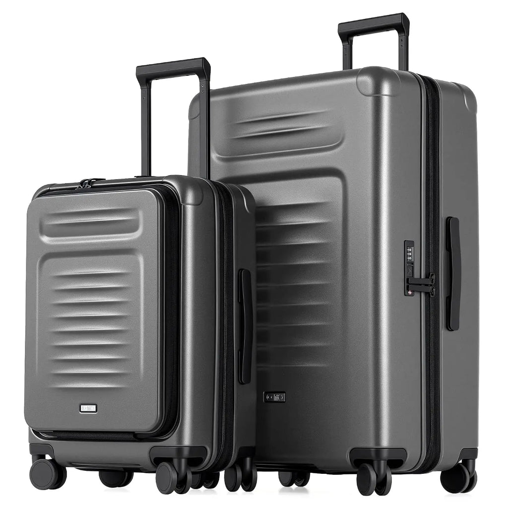 2 Piece Expandable Hardside Luggage Set Carry On & Large Checked Suitcase Spinner Wheels Travel Bags, Customized
