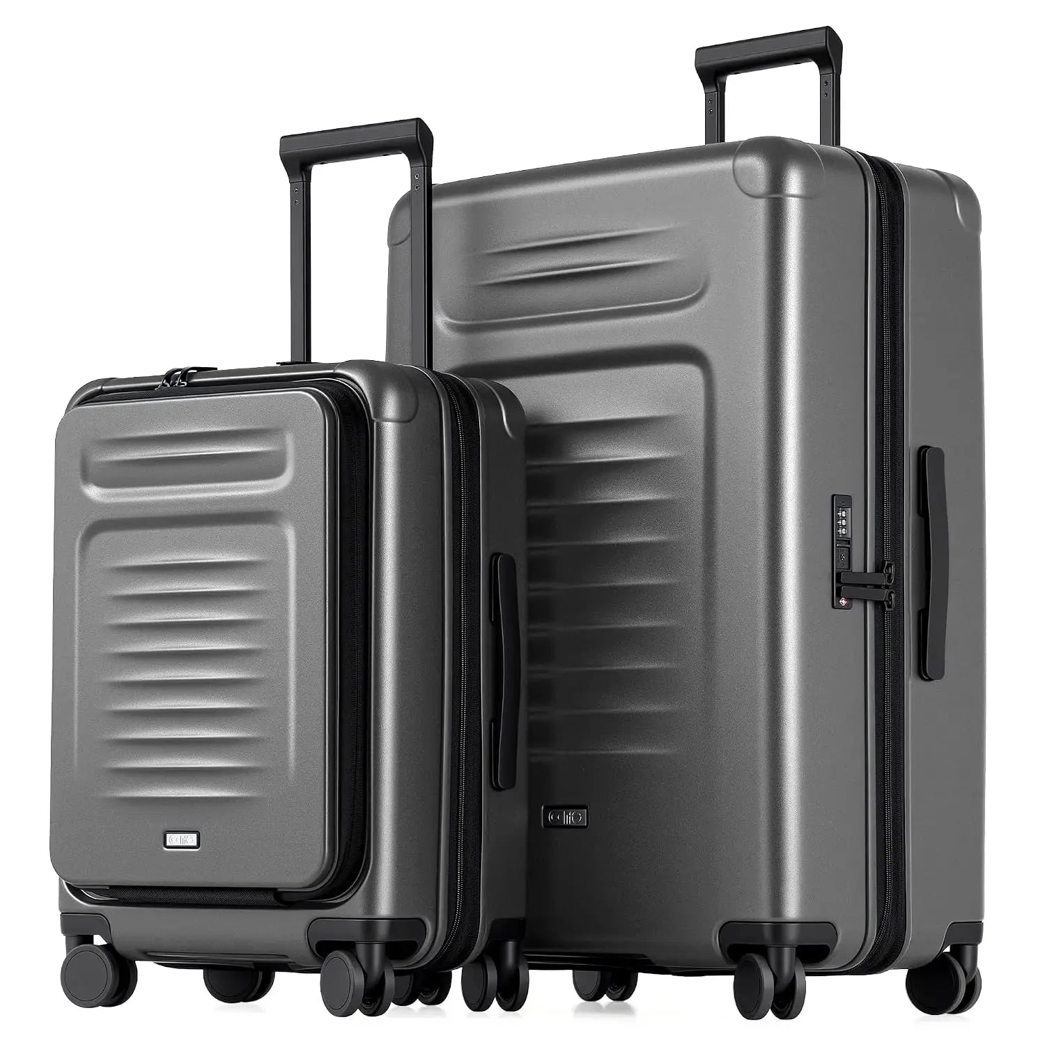 2 Piece Expandable Hardside Luggage Set Carry On & Large Checked Suitcase Spinner Wheels Travel Bags, Customized
