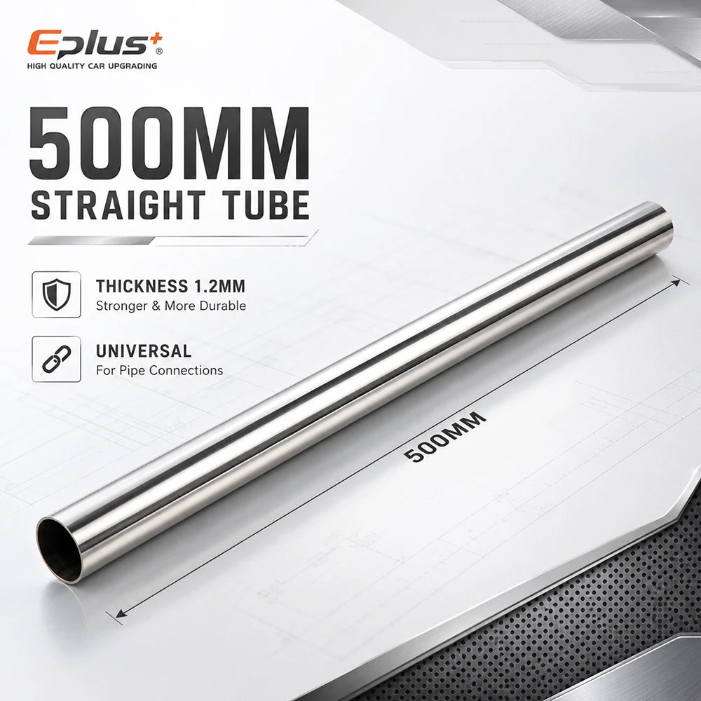 500mm Length 304 Stainless Steel Straight Pipe 1.2mm Thick Universal Round Tube OD 19-89mm for Connections metal tube Adapter