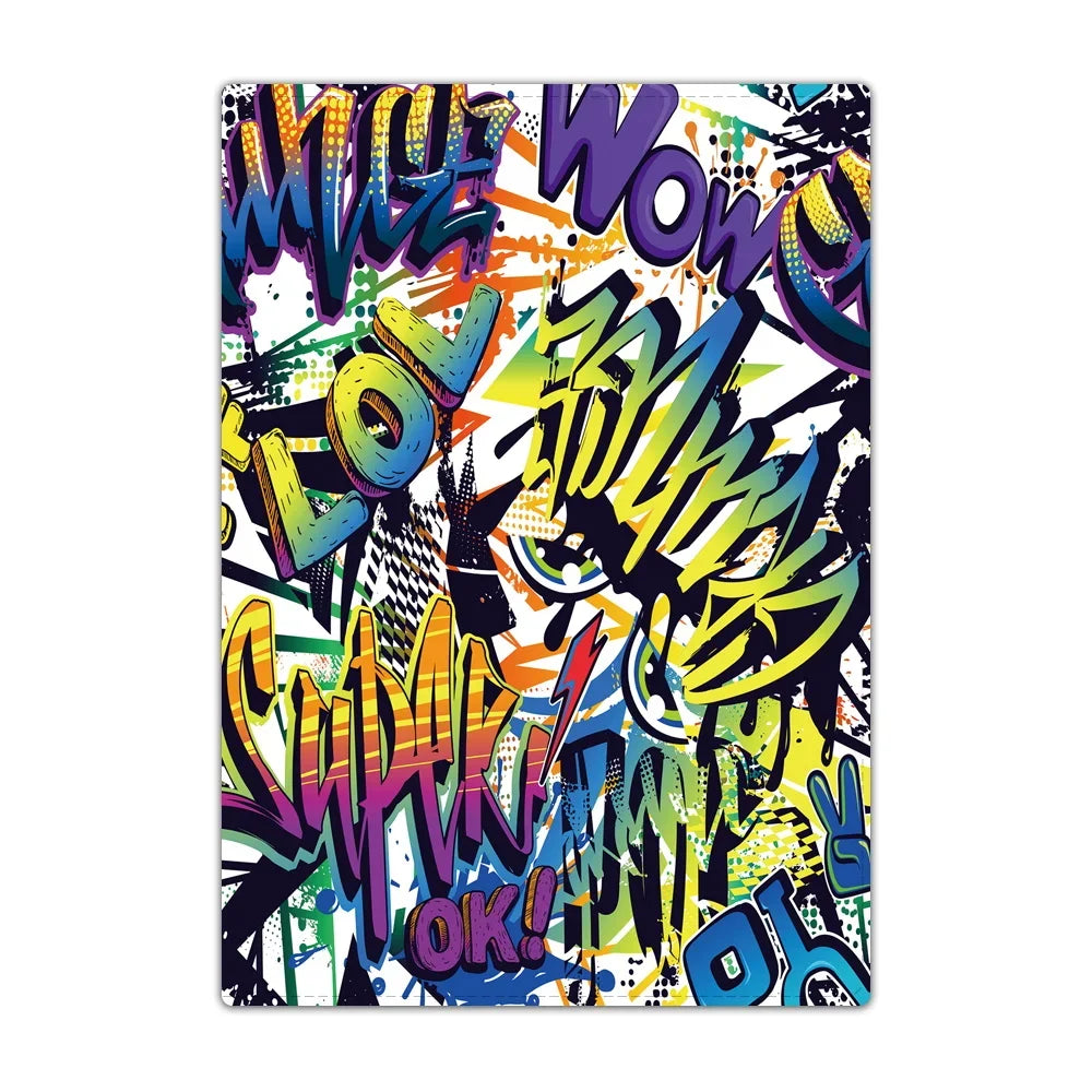 Travel Passport Holder Cover Graffiti Art Pattern Wallet Transparent  ID Card Holders Business Credit Card Holder Case Pouch