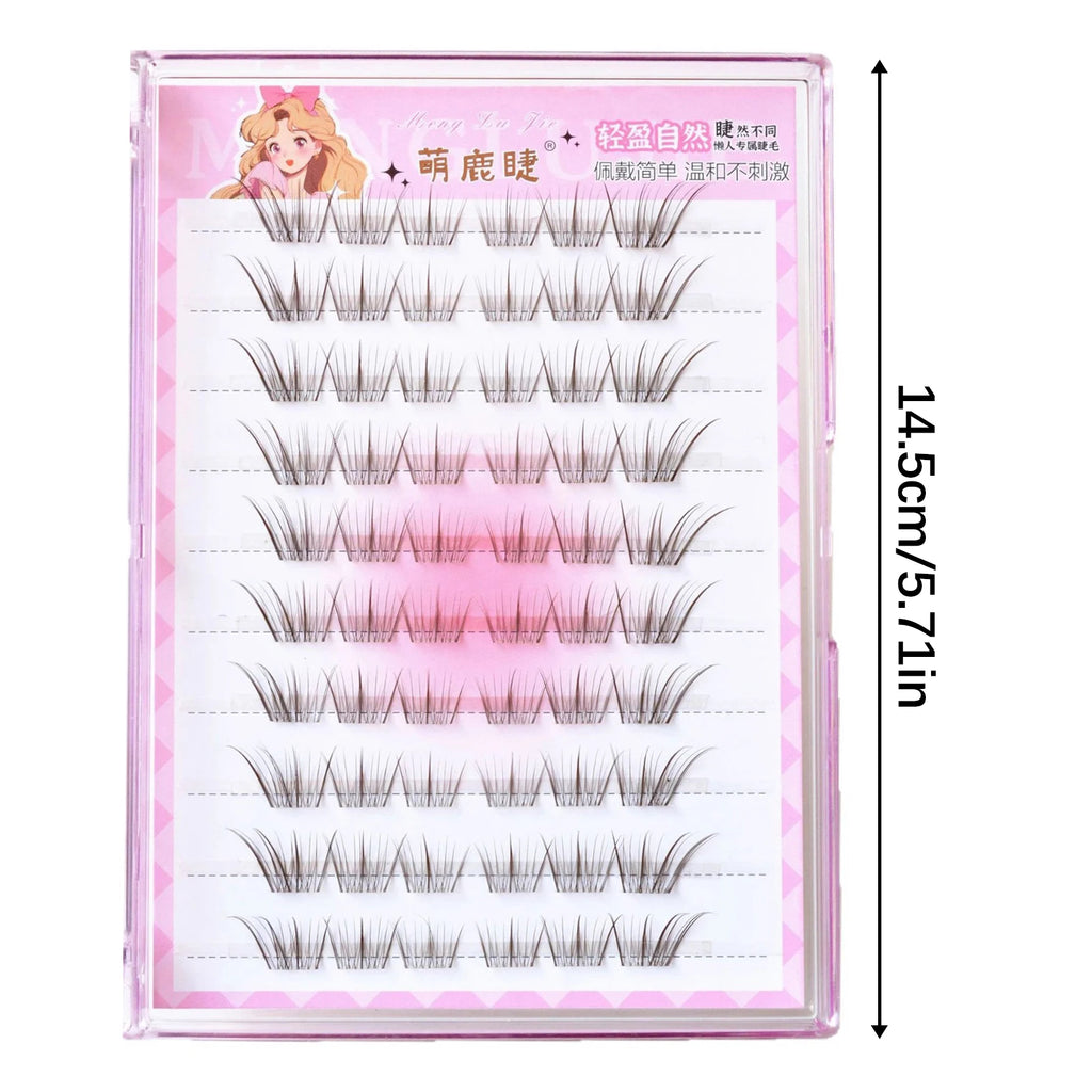 Natural Brown False Eyelashes extenstions 9-13 Mixed Length Lightweight Design False lashes for Daily eyelash makeup