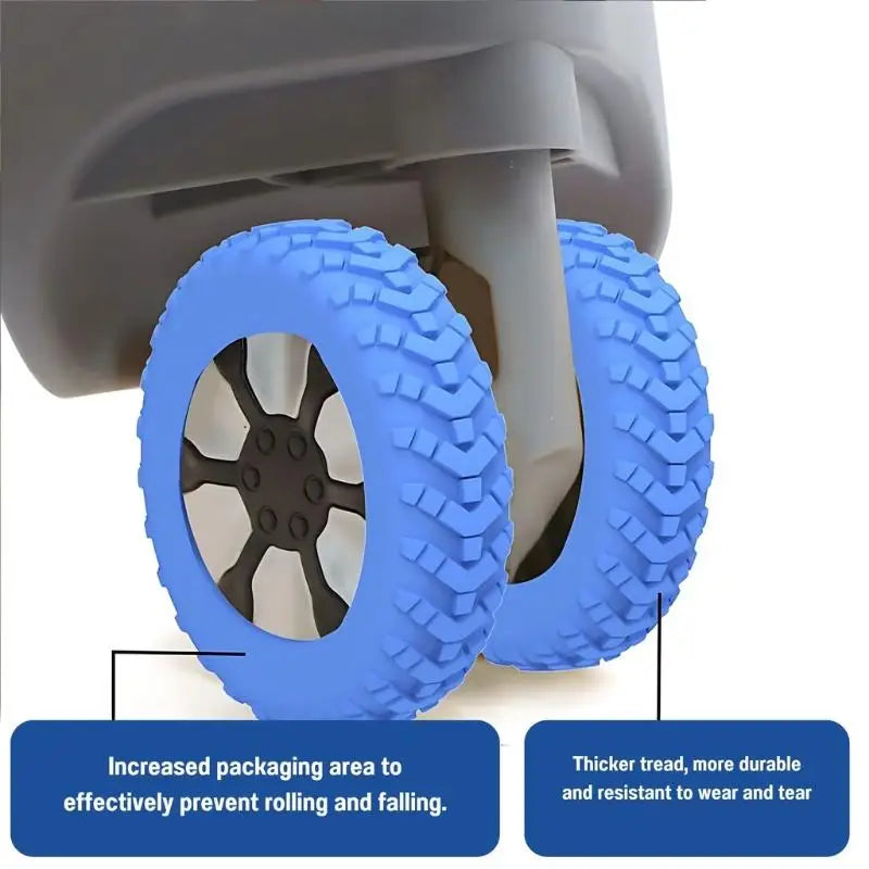 8-Piece Luggage Wheel Protective Cover Silent Silicone Cover And Universal Noise Reduction Accessories Thicken Texture Silicone