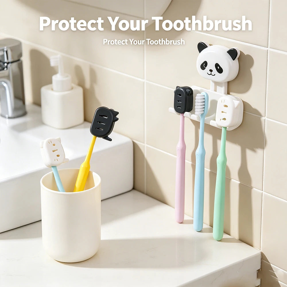 4pcs Toothbrush Cover, Toothbrush Head Cap, Dust Proof Toothbrush Protector, Travel Toothbrush Case, Bathroom Hygiene Accessory