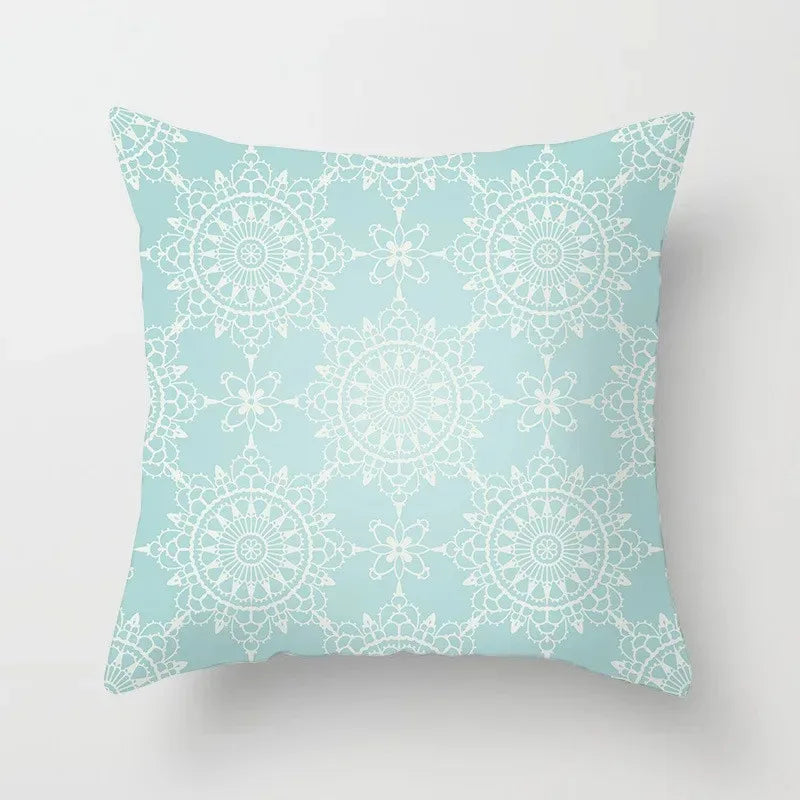 Mint green series Double-sided Printed pillow cover Short plush Suitable living rooms bedrooms sofas throw cushion cover