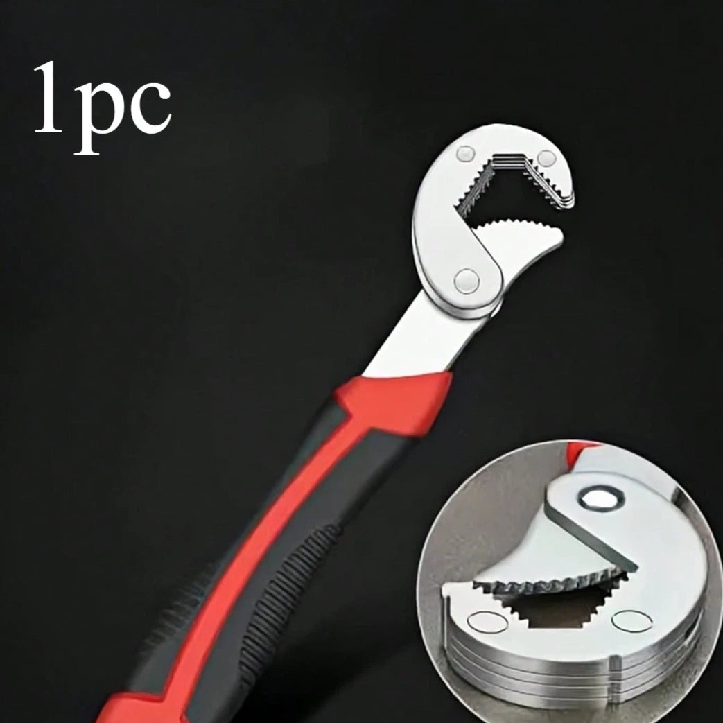1pc  Universal Adjustable Wrench Tool Set: Multifunctional Double-Ended Pipe Wrench & Live Mouth Pliers For All Your DIY Needs