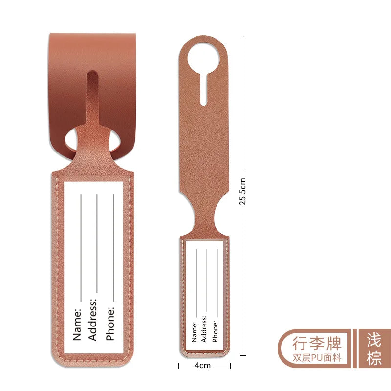 Fashion Integrated Luggage Name Tag Anti Loss Travel Luggage Tag Solid Color Luggage Tags Suitcase Label Travel Accessories