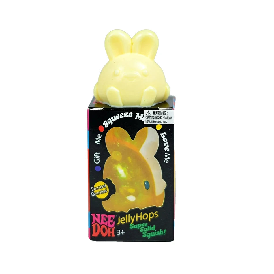 Needoh Cubo Sensorial Antiestrés Suave y Glutinoso Relleno de Gel, Bola Elástica, Caja Sorpresa de Hielo Suave, Rebote Lento