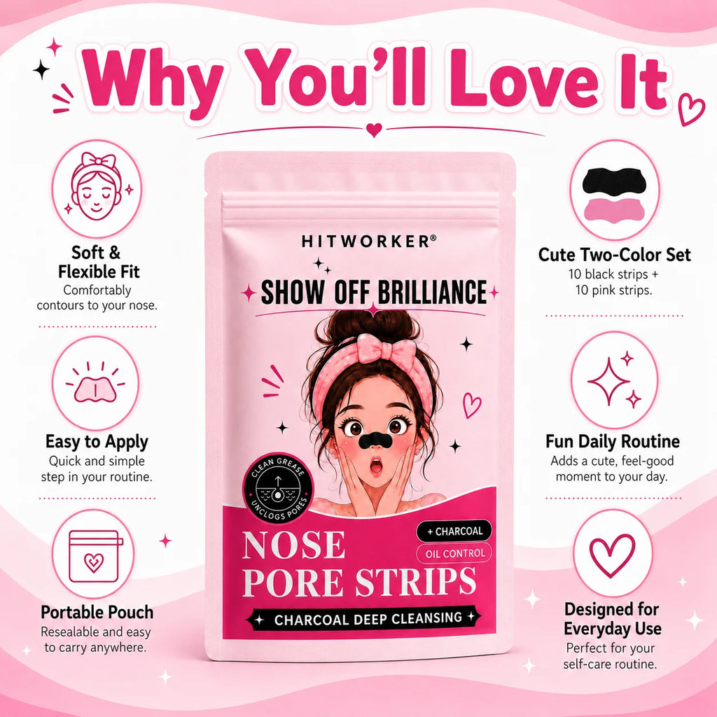 10/20Pcs Black & Pink Blackhead Remover Nose Strips, Deep Pore Cleansing Oil Control Nose Mask Patches, Unisex Facial Skin Care