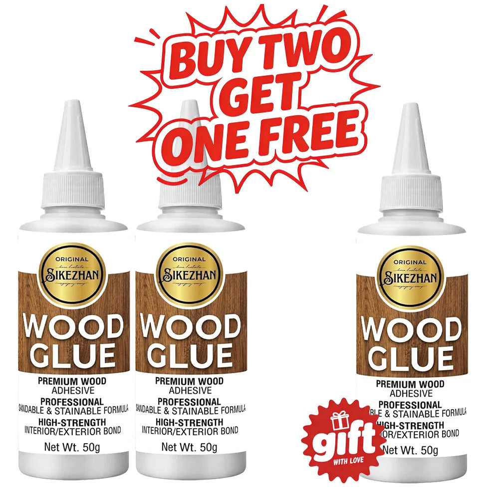 SIKEZHAN Wood Glue 50g - Premium Sandable and Stainable Wood Adhesive, Strong Interior & Exterior Bond for DIY Crafts & Repairs