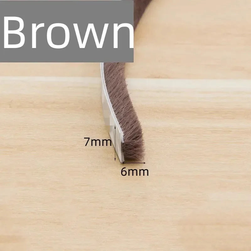 10M Brush Strip Self Adhesive Door Window Sealing Strip Home Door Window Sound Insulation Seal Film Door Swal Weather Strip
