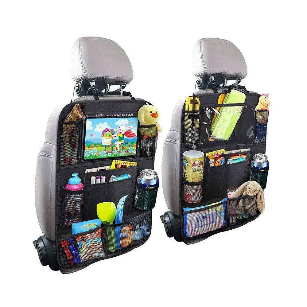 Car Backseat Organizer with Touch Screen Tablet Holder Auto Storage Pockets Cover Car Seat Back Protectors Car Accessories