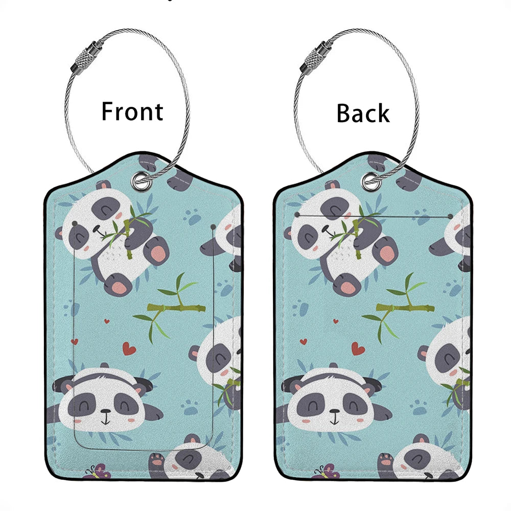 HOT SALE Cute animals Leather Business Luggage Tag Suitcase Address Label Luggage Boarding Case Label Name ID Address Clip