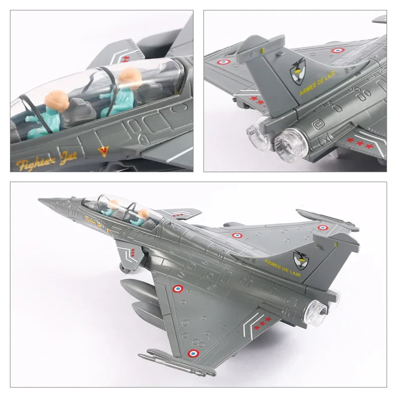Alloy Fighter Model Acoustooptic Return Force Aviation Military Aircraft Model Toy Ornament Gift F546