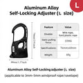 Aluminum Alloy Tent Rope Tensioner Stainless Steel Self Lock Rope Adjuster 2-10mm Anti-Slip Tarp Tightener Outdoor Accessories
