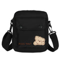 Kawaii Backpack Women'S Cute Versatile Cartoon Bear Canvas Bag College Student Crossbody Bag Backpack Shoulder Bag Purses