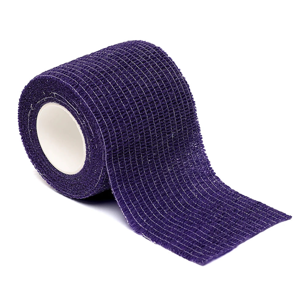 Black Sports Self-Adhesive Elastic Bandage with 4.8-Meter Elastic Knee Pads, 18 Colors for Fingers, Ankles, Palms, and Shoulders