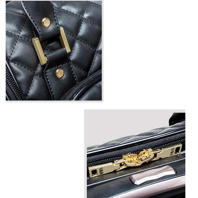Business luggage bag PU luxury trolley suitcase Korean version carry on mini trolley bag boarding fashion travel valise 16 inch