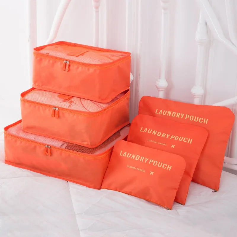 6pcs Travel Storage Organizer Bags Portable Travel Suitcase Organizer Bags For Women Clothes Shoes Makeup Bag Luggage Organizer