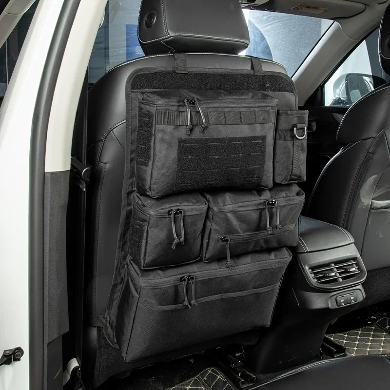Multifunctional luggage organizer and storage bag, tactical storage bag for car rear seats, hanging rear seat bag