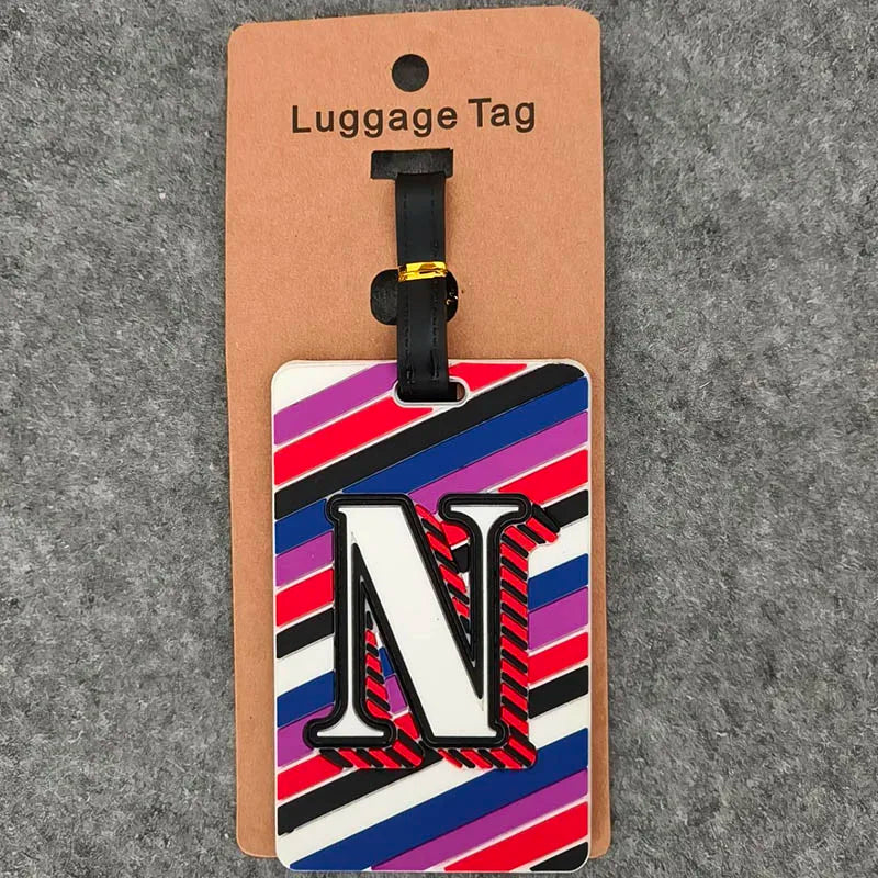 Newest Cute 26 Letters Luggage Travel Accessories Tag Silica Gel Suitcase ID Addres Holder Baggage Boarding Tag Portable Label