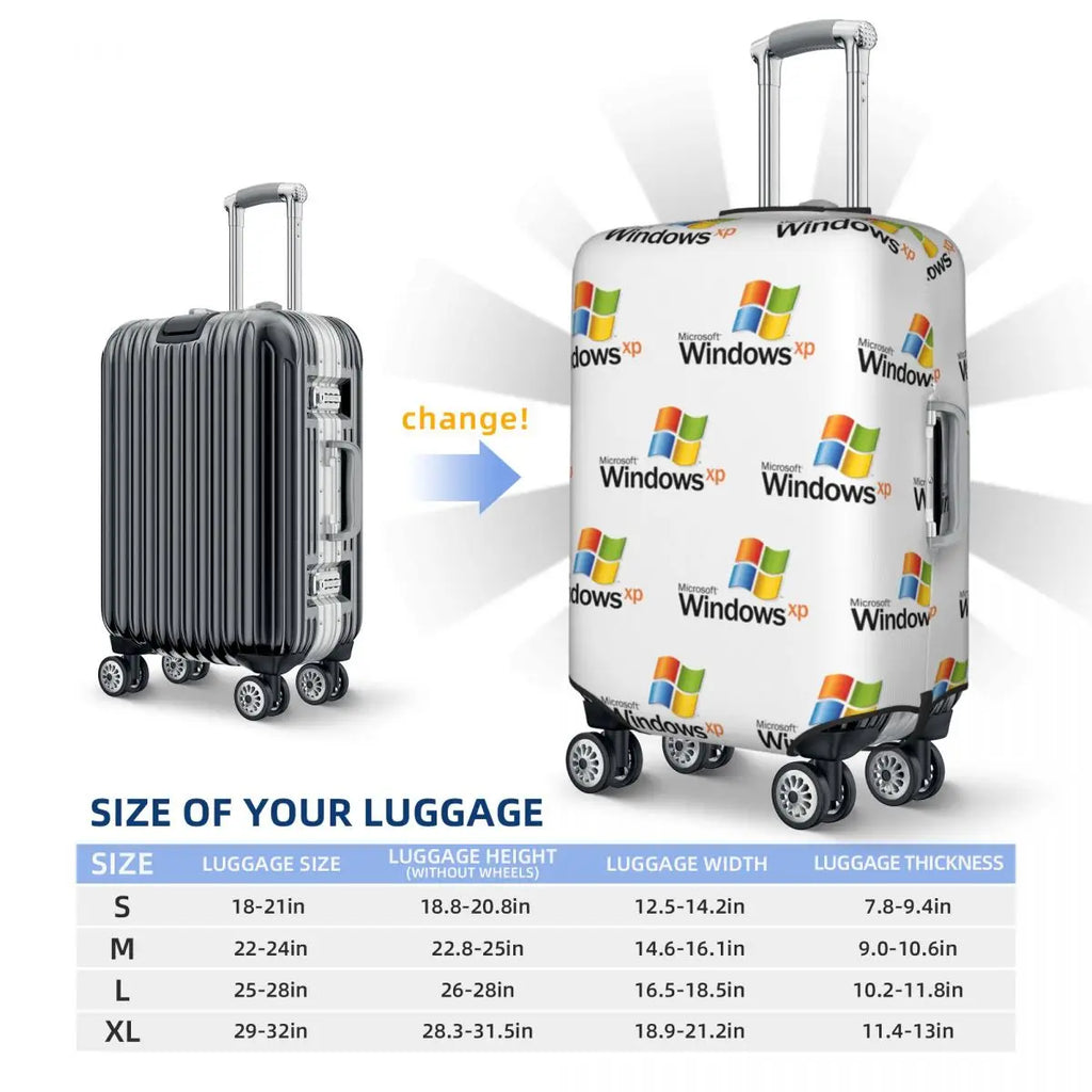 Windows Xp 2 Suitcase Cover Protection Elastic Trip Luggage Protector Covers for 18-32 Inch