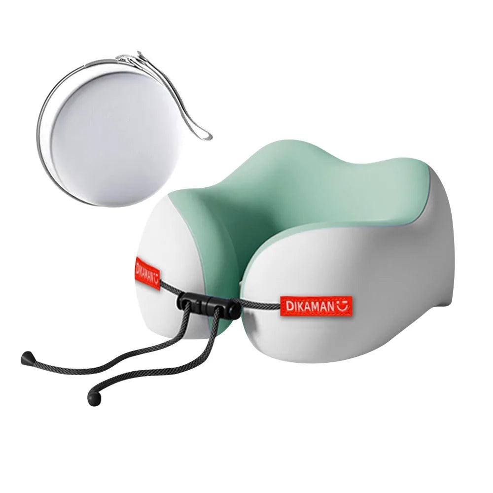 Portable U-shaped Pillow Press-inflatable Ergonomic Travel Pillow Double Hump Design Cervical Pillow
