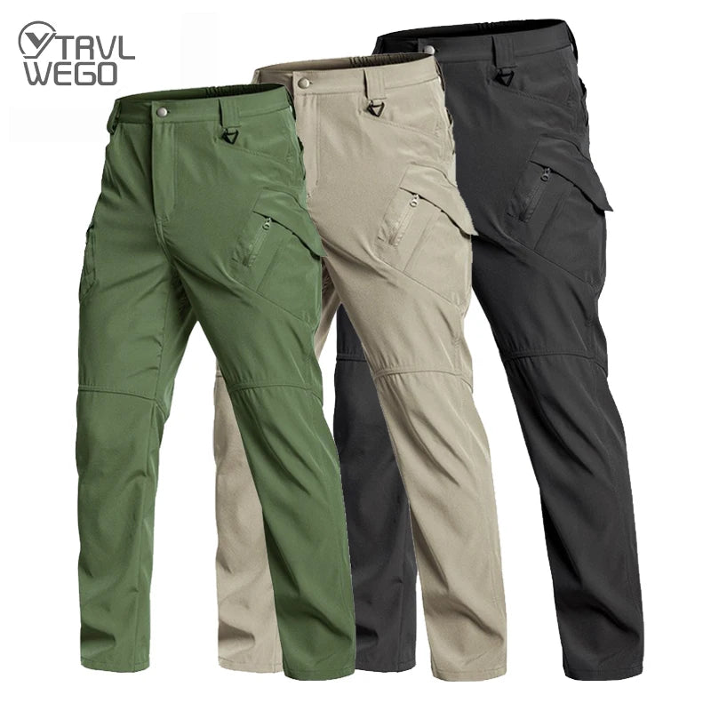 Men's Tactical Hiking Pants Spring Autumn Wear-Resistant Multiple Pockets for Camping Fishing Hunting Climbing Trekking