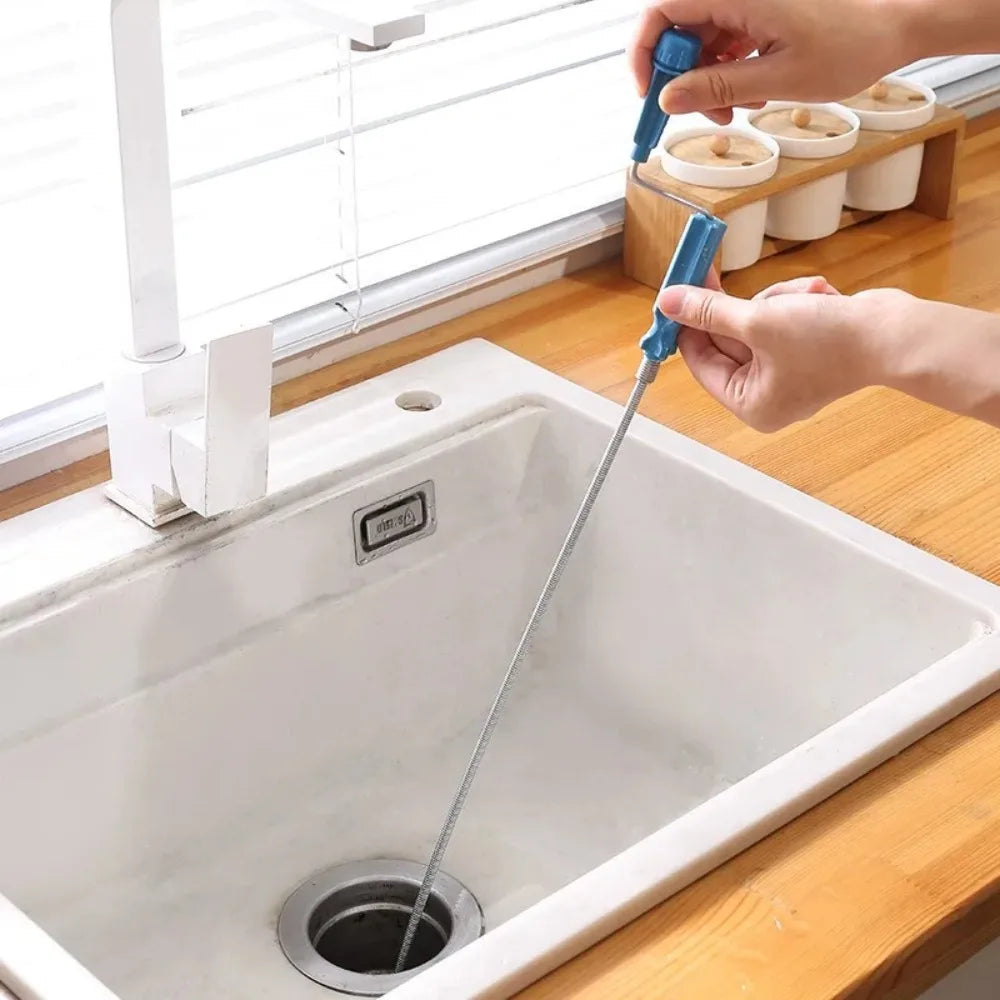 Metal Spring Sink Dredge Auger Plumbing Snake Clog Remover Ultra-long Sewer Dredge Drain Cleaner Drain Auger Flexible