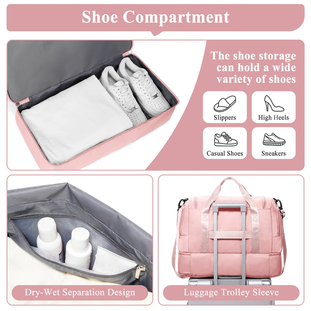 Large Capacity Travel Bags Hand Luggage Bag Sports Shoulder Crossbody Backpack, Short Distance Package Bags，Clothing Storage Bag