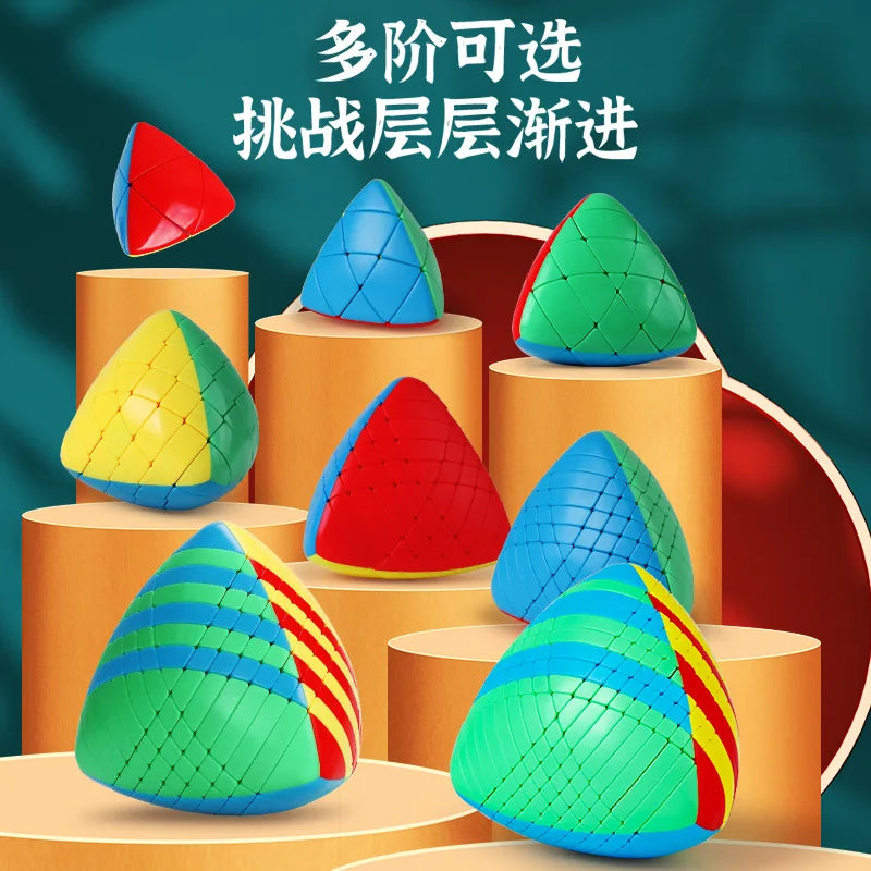SengSo 10x10 Zongzi Cube 9x9 8x8 Pyramid Cube 234567 Irregular High-difficulty Educational Toy