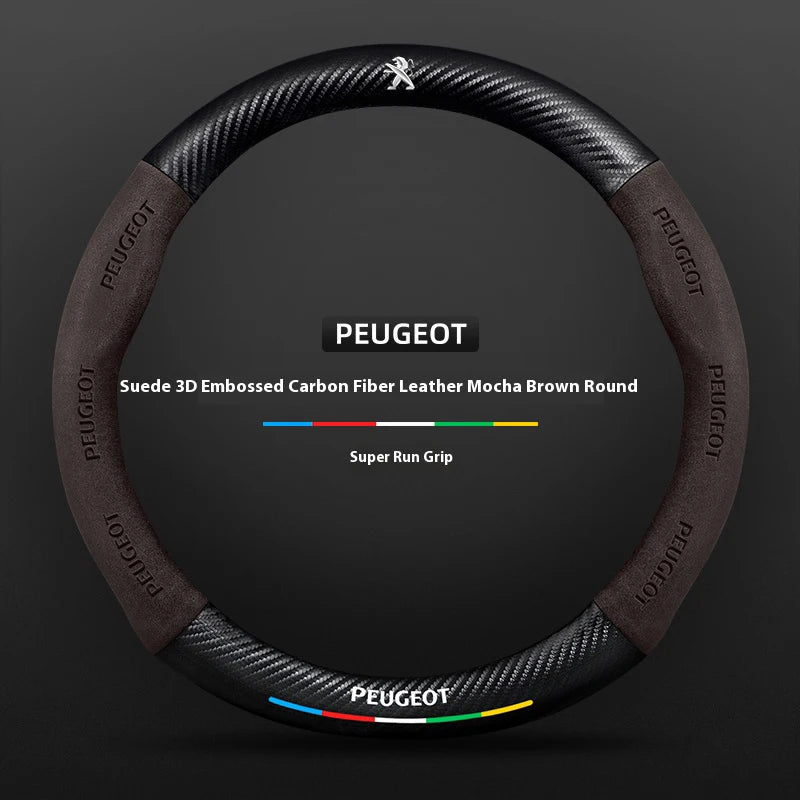 Car Steering Wheel Cover For Peugeot 106 107 108 206 207 208 301 307 308 406 407 408 508 607 2008 3008 4008 5008 GT RCZ Rifter