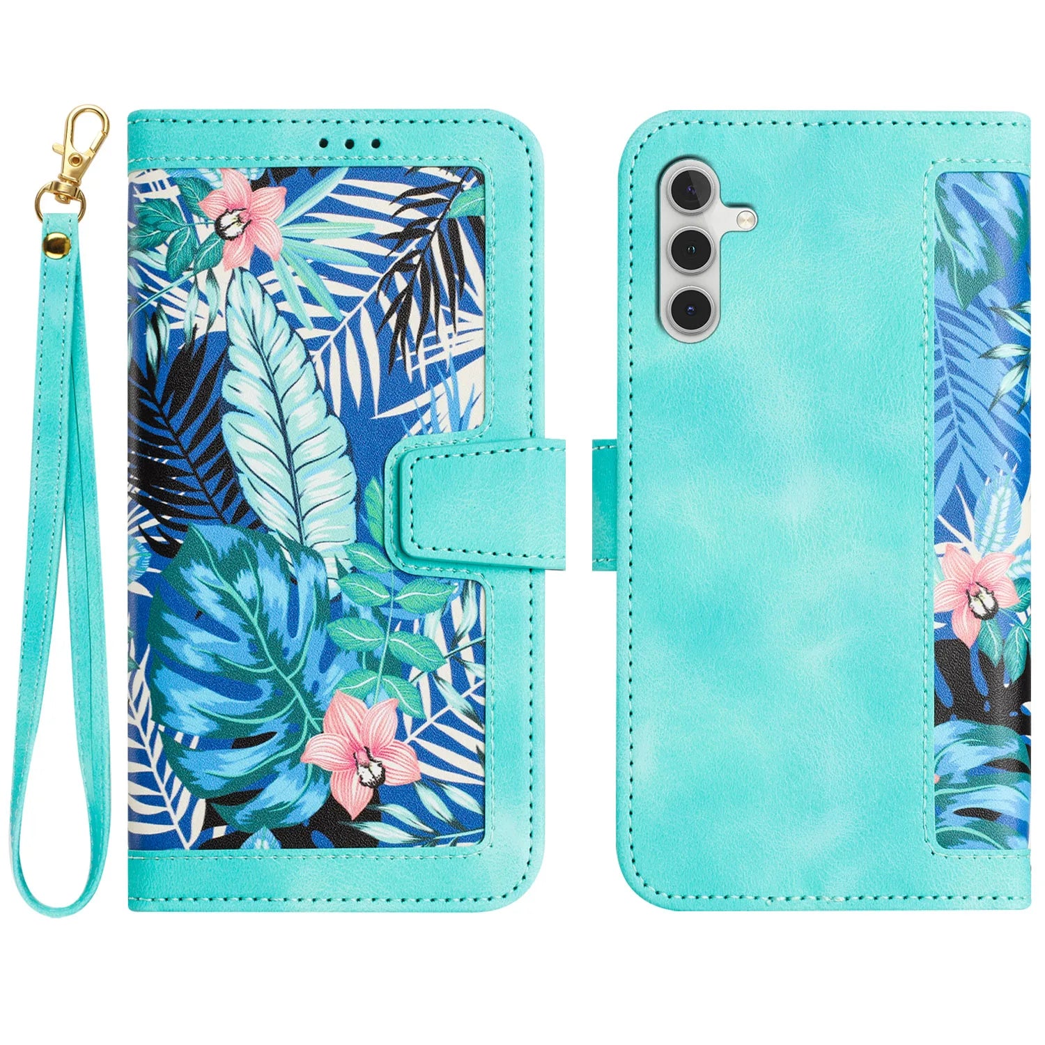 Luxury Flower Pattern Magnetic Flip Leather Case for Galaxy S25 Ultra S20 FE S21 S22 S23 S24 S25 Plus S25 Edge Slim Wallet Case