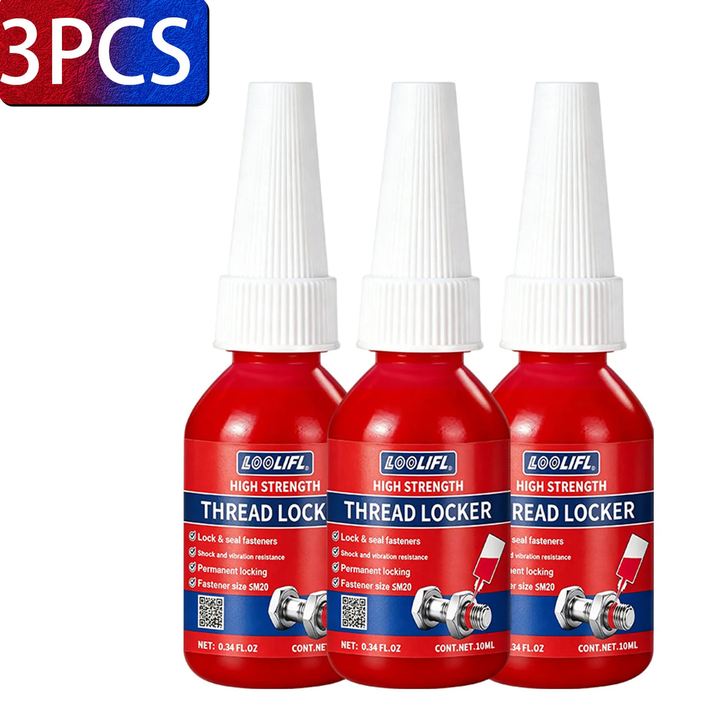 High Medium Strength Threadlocker 243 271 Bolt Anti-Loose Seal Glue Oil Heat Vibration Resistant Metal Thread Compound 50ML 10G