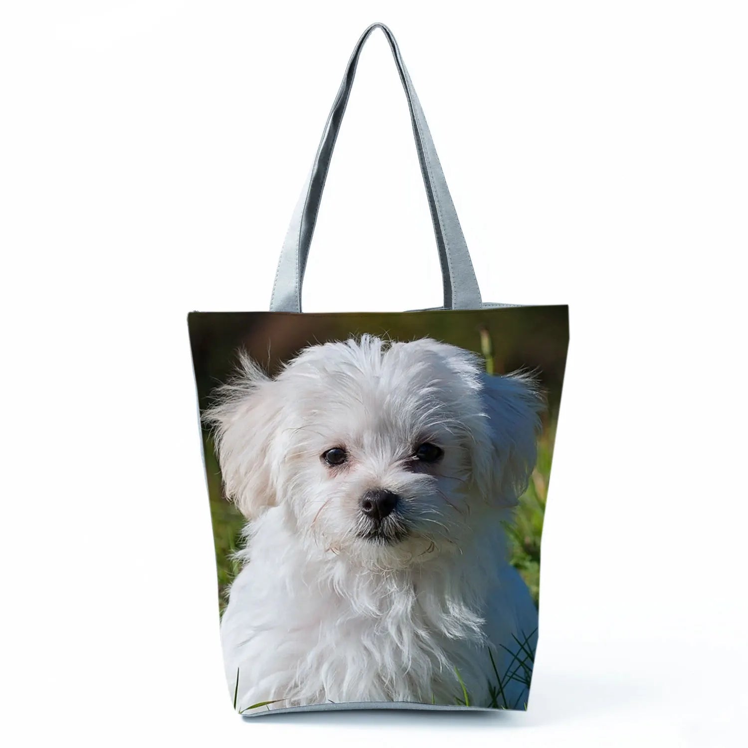 Cute Maltese Dogs Print Handbags Casual Women Shopping Bag Large Capacity Foldable Shoulder Bags Eco Reusable Travel Beach Totes