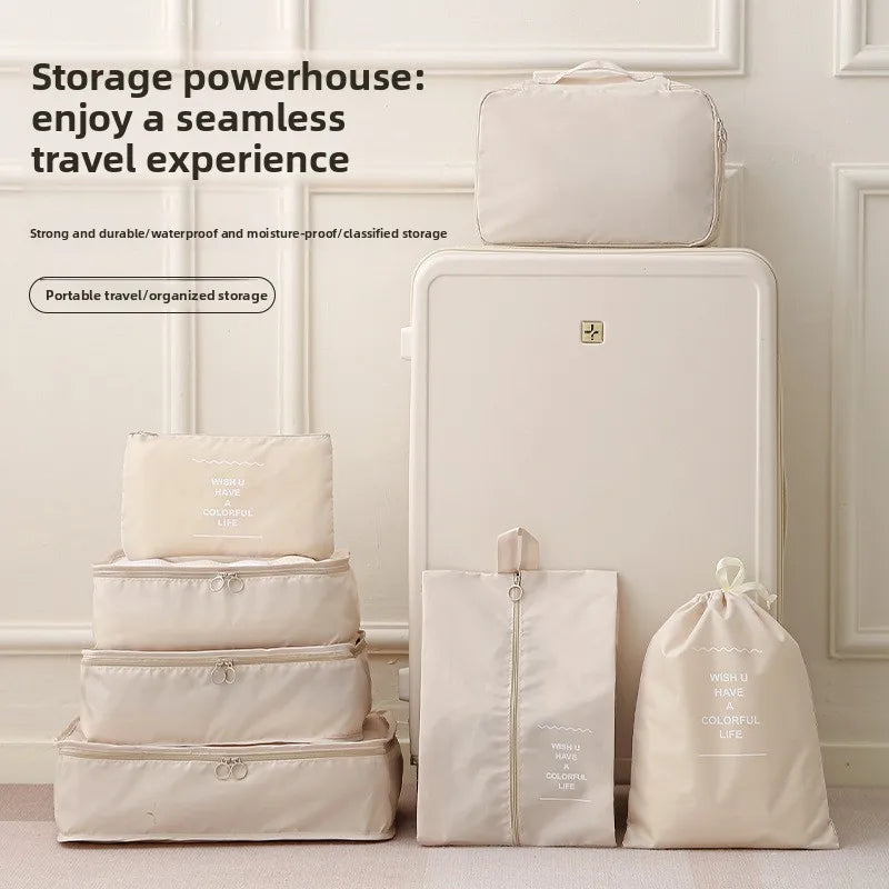 7pcs Set Travel Storage Bag Sub Packaging Multifunctional Cloth Luggage Organizer Compressible Clothing Storage Business Trip