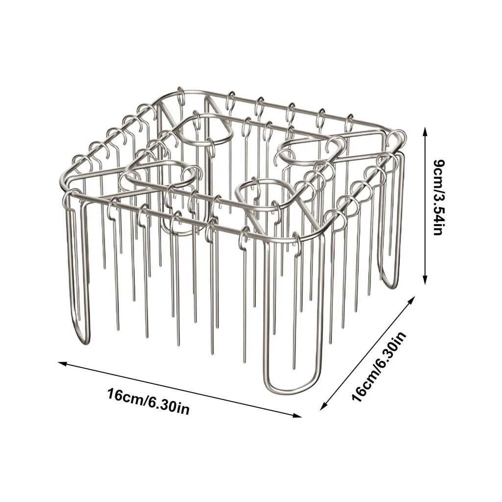 Air Fryer Rack With 40 Reusable Barbecue Skewers Stainless Steel Food Grade Reusable No Flipping Tray Air Fryer Grill Accessory