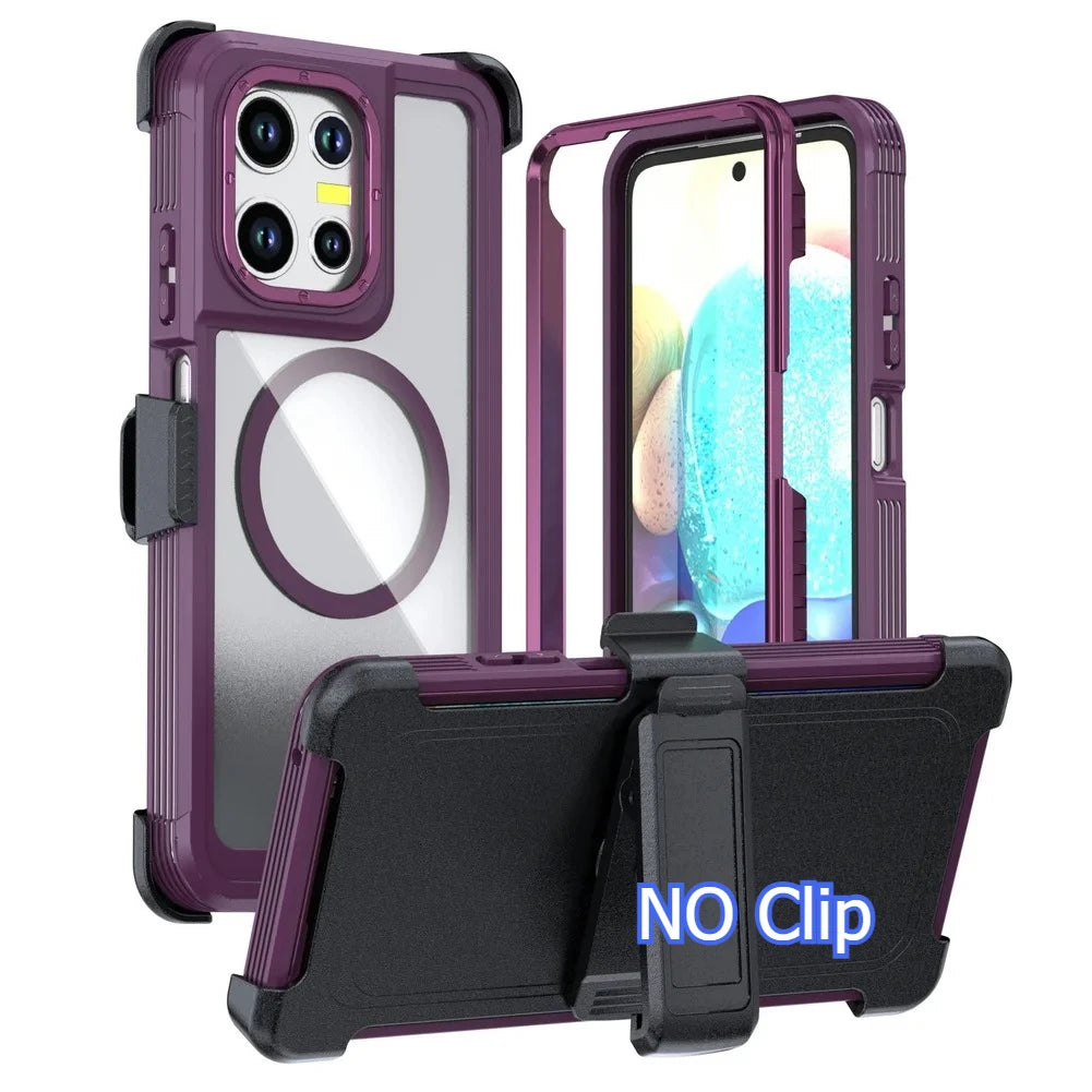 Heavy Duty 3 in 1 Magnetic Case For Motorola Moto G Power Stylus 5G Play 2026 2025 2024 Anti-Shock Kickstand Belt Clip Cover
