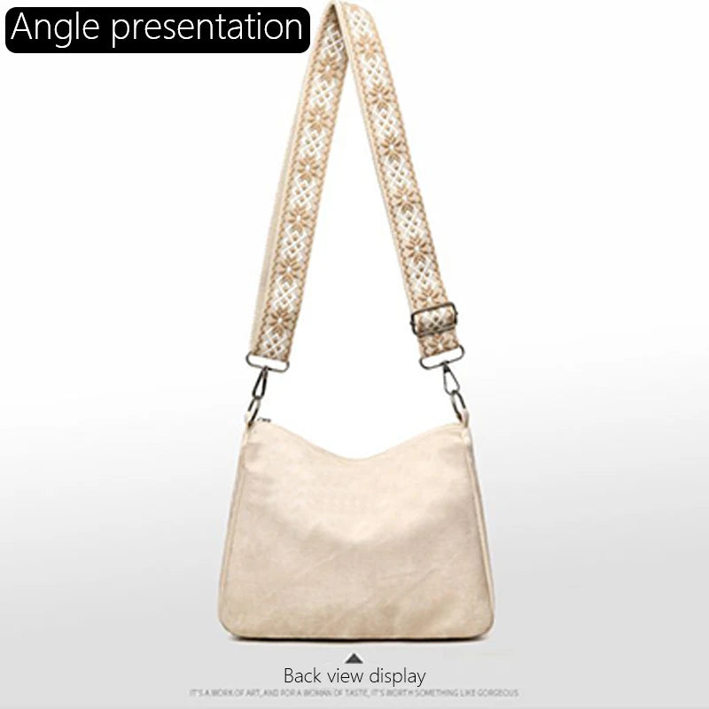 Everyday Versatile Rider Distressed Leather Crossbody Bag Spacious Capacity, Soft Sling for Motorcycle Weekend Short Trips