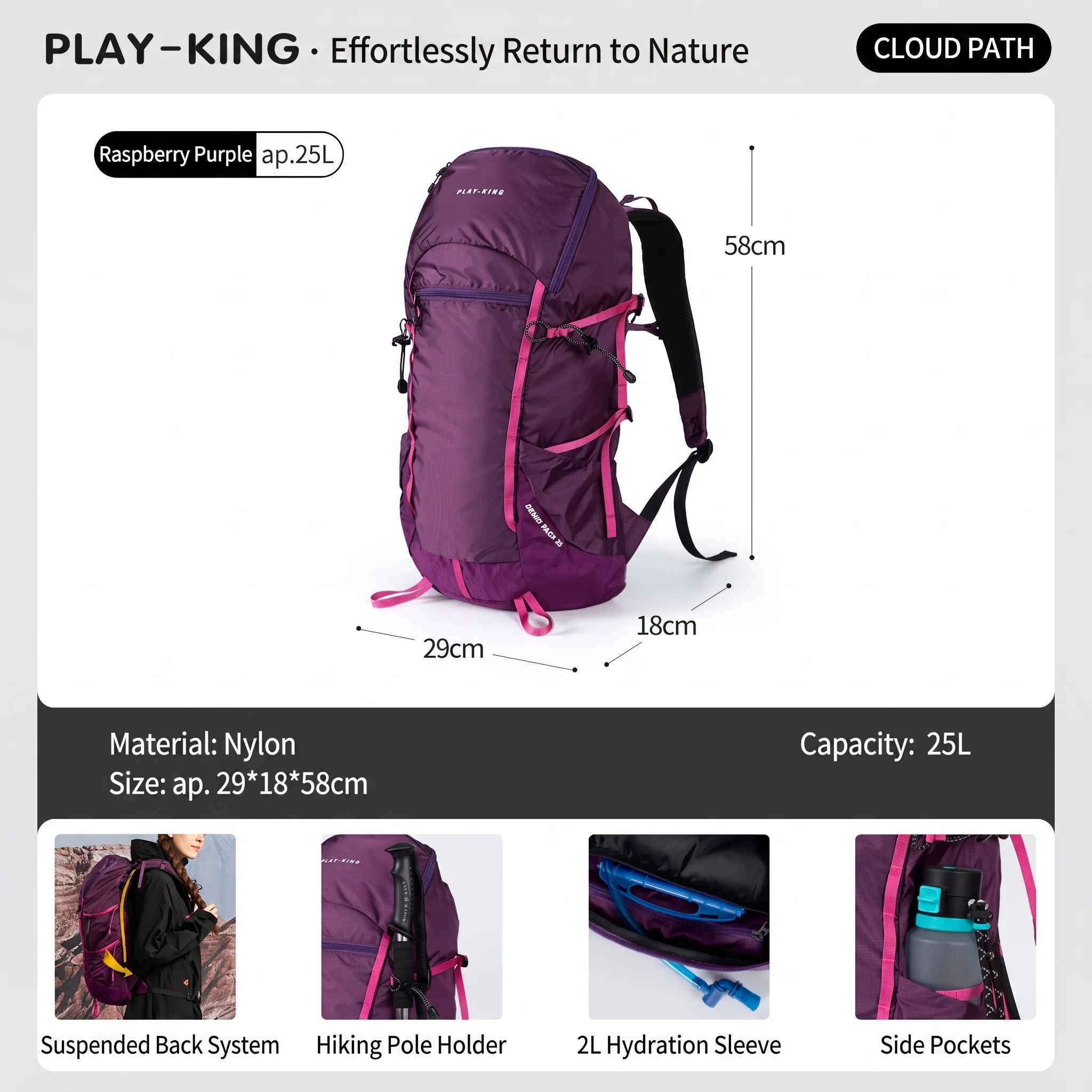 Outdoor professional mountaineering backpack large capacity cycling sports bag lightweight men's and women's camping hiking bag