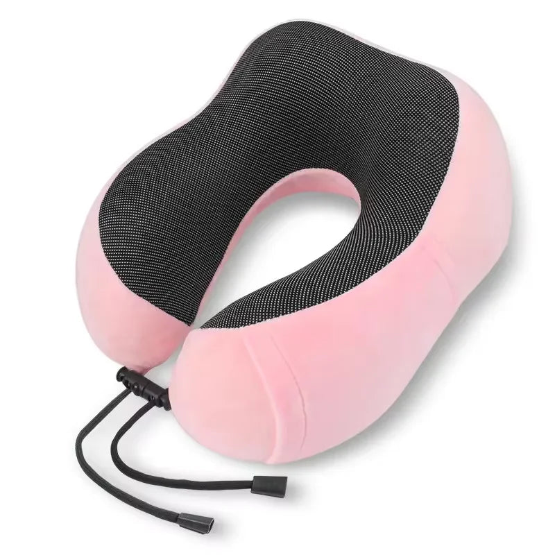 Massage U Shaped Memory Foam Neck Pillow Ergonomic Cervical Support Soft Travel Pillow for Airplane Car Road Trip Rest