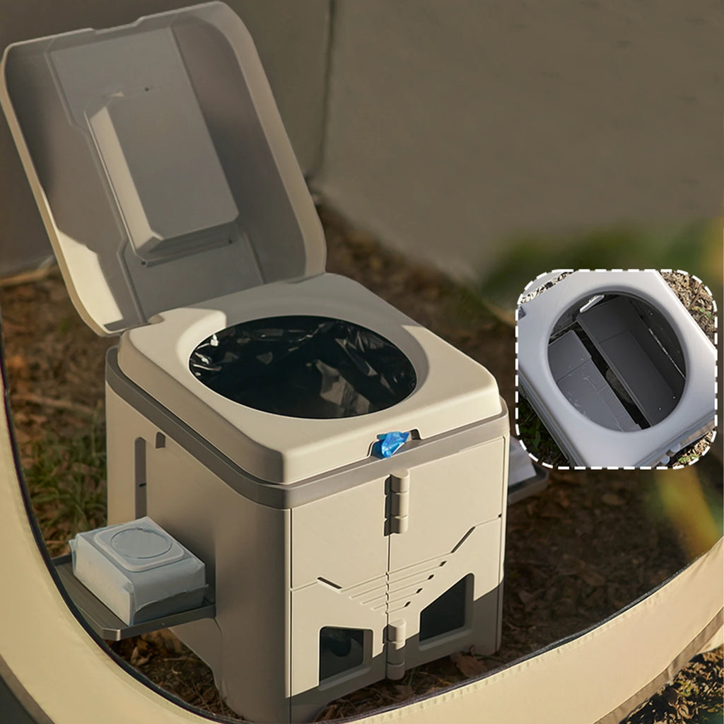 Portable Folding Toilet for Car Camping Foldable Travel Potty with Lid Odor-proof Outdoor Mobile Toilet Emergency Toilet Stool