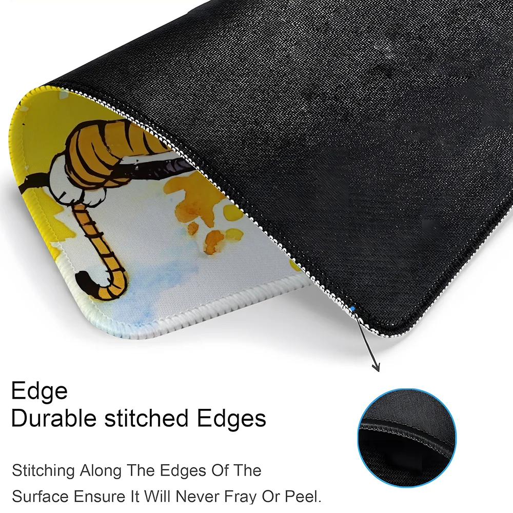 Cartoon C-Calvin And H-Hobbes Mouse Pad Esports Mousepad Laptop Computer Locking Edge Office Desk Mat Rubber Small Anti Slip Pad
