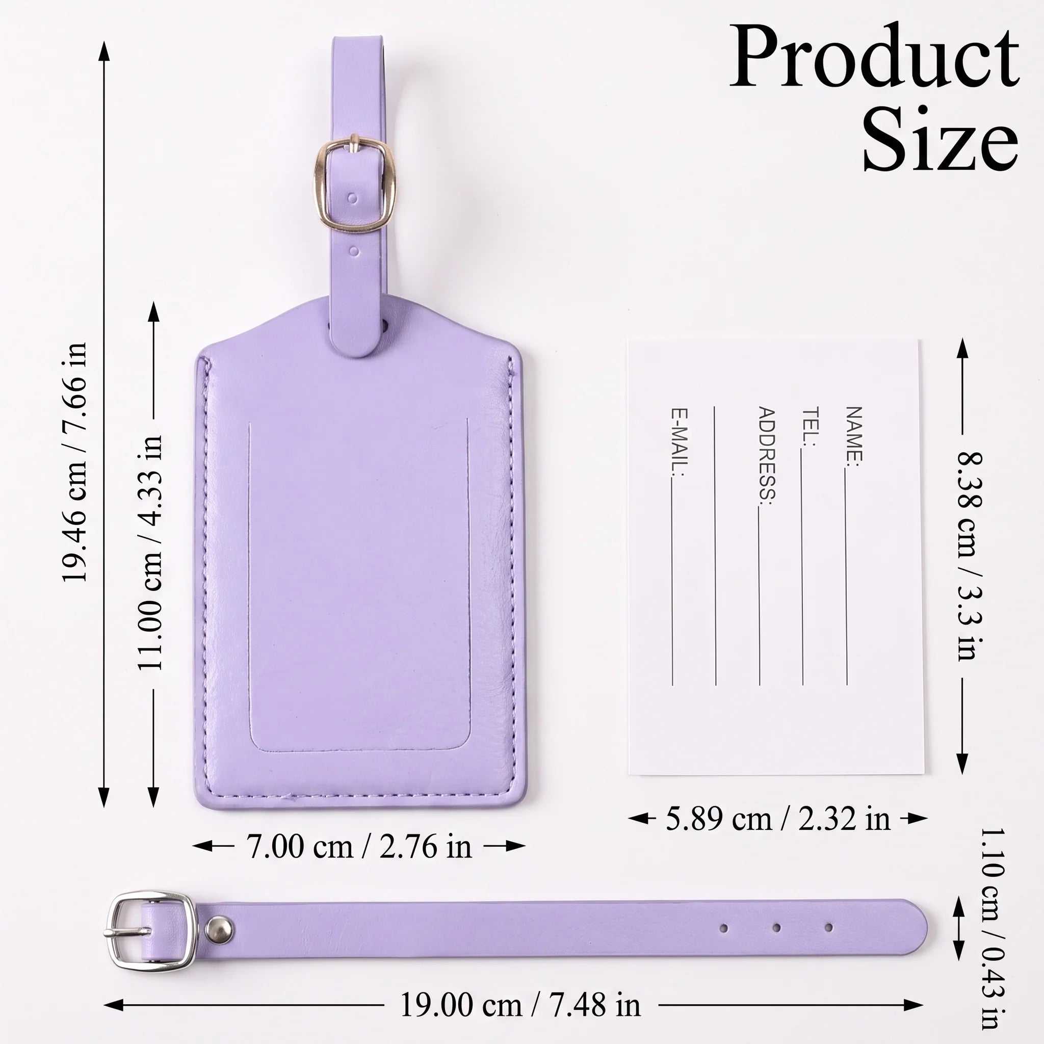 3/5/8/10PCS PU Leather Privacy Luggage Tag Adjustable Metal Buckle Anti-lost Suitcase ID Name Label Colorful Travel Baggage Tags