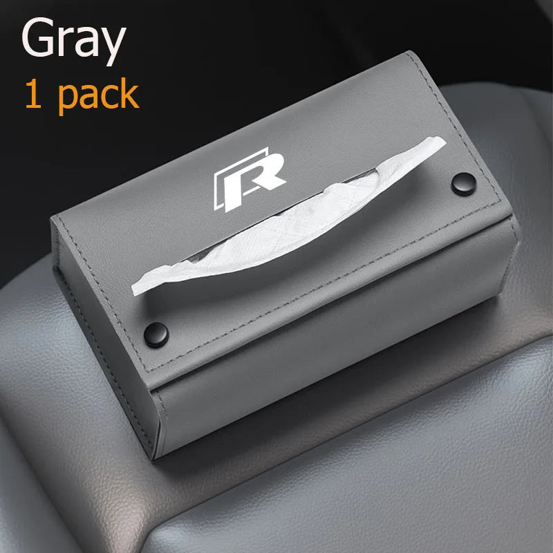 Car armrest box magnetic tissue box seat back napkin box for Volkswagen R Rline Golf Tiguan Polo CC Passat B7 R36 Scirocco T5