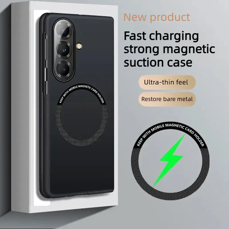Ultra Slim Skin Feel Frosted Magnetic Case for Samsung Galaxy Z Fold 8 Ultra 7 6 5 4 3 for Magsafe Hard PC Shockproof Back Cover