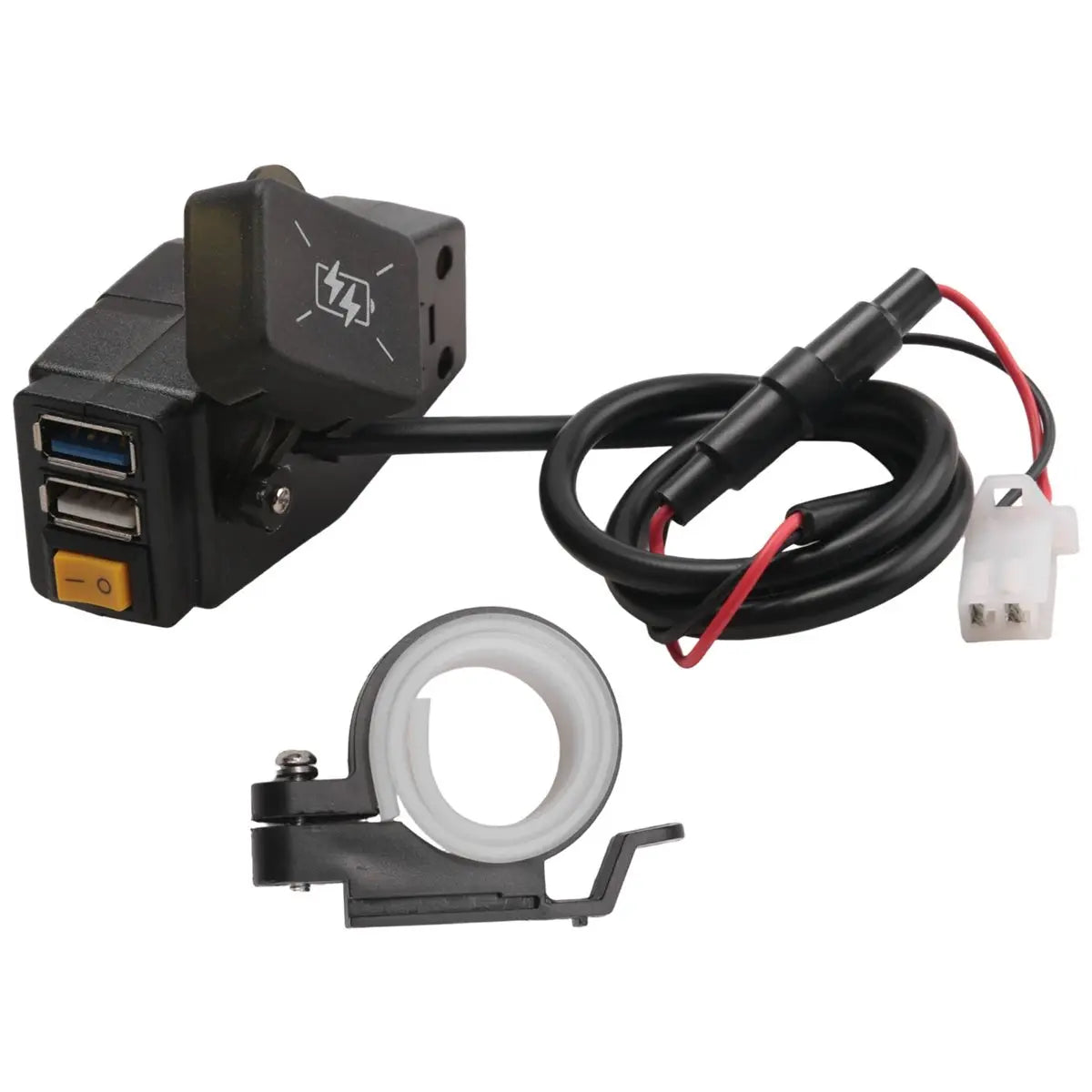 C1FB 20-80V E-Bike Handlebar USB Charger 24V 36V 48V 60V QC3.0 Quick Charger Adapter(Red Light)