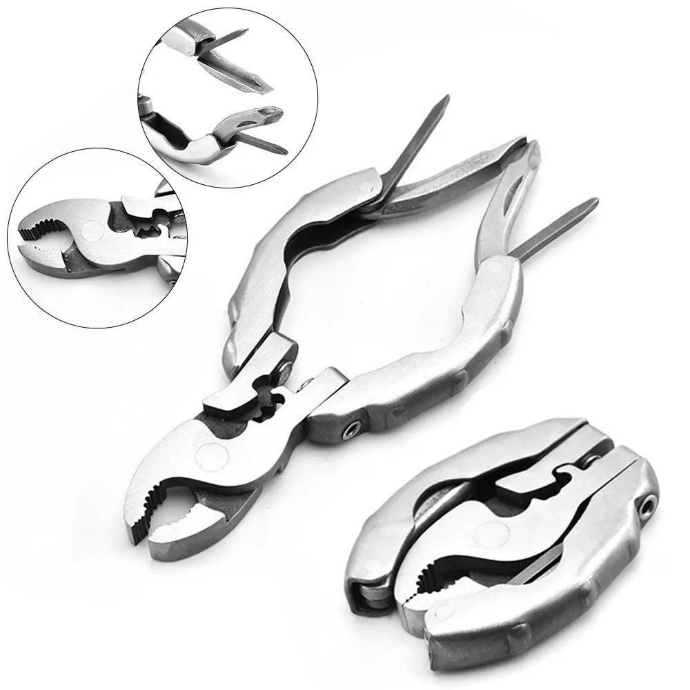 Multi-purpose 9 in 1 Pocket Pliers Mini EDC Tool Keychain Pliers Round Head Pliers Gadget Screwdriver Wire Cutter Hand Tools