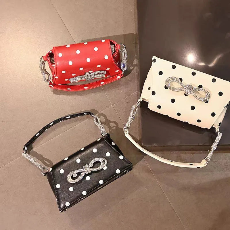 Feng Xiaoxiangfeng Handbag Polka Dot Harajuku Butterfly Decorative Shoulder Underarm Bag Trendy Personality Bag